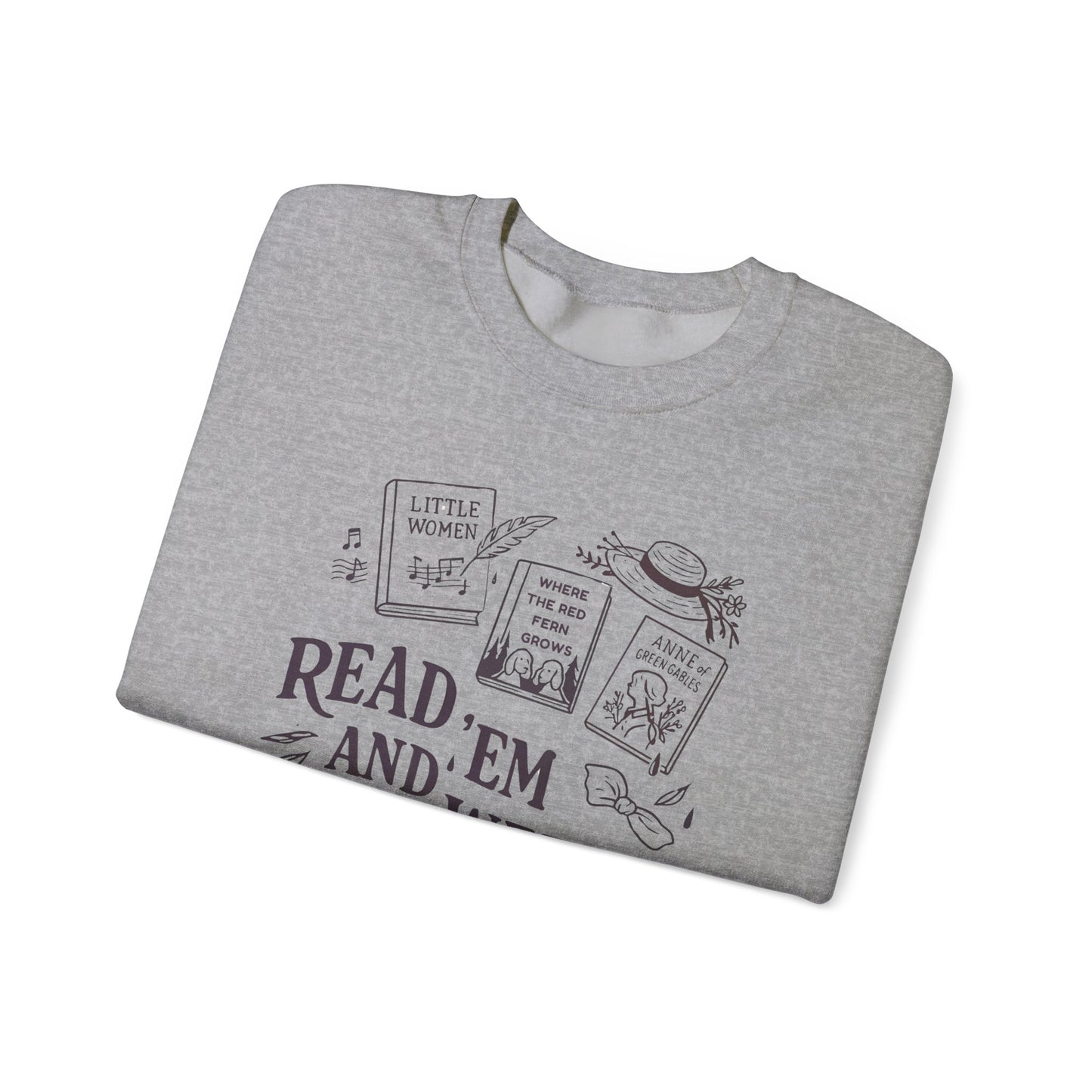 Bookish Doodle Collage Sweatshirt, Young Adult Lit Gift, Anne of Green Gables Shirt, Little Women Shirt, Sad Book Girl Top