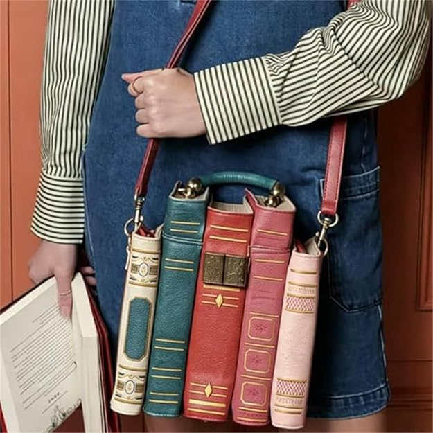 Library Stack Crossbody Bag worn
