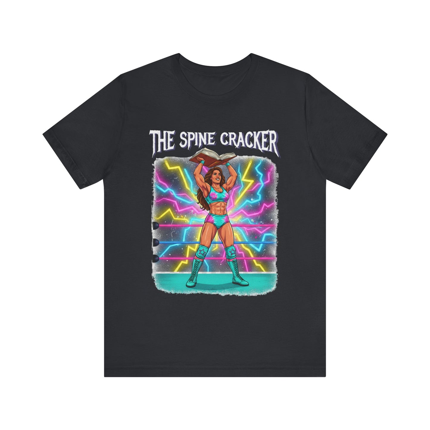 Funny Book Lover TShirt, Cute 90's Retro Wrestling Spine Cracker, Reading Lover Gift, Feminist Book Theme