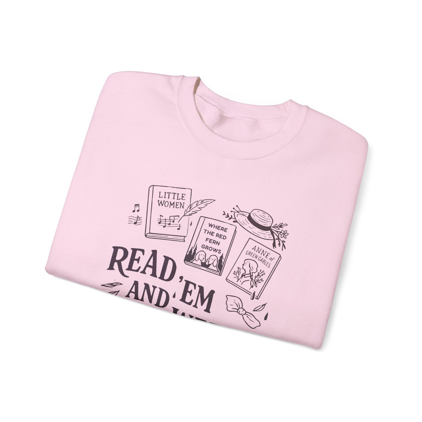 Bookish Doodle Collage Sweatshirt, Young Adult Lit Gift, Anne of Green Gables Shirt, Little Women Shirt, Sad Book Girl Top