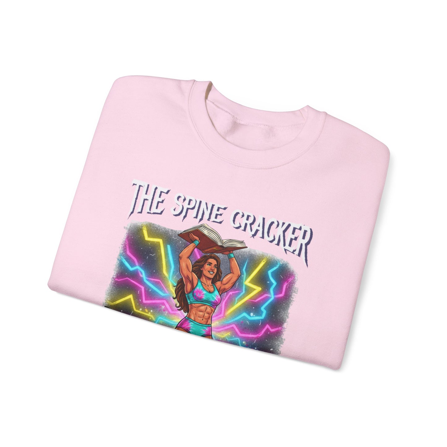 Funny Book Lover Sweatshirt, Cute 90's Retro Wrestling Spine Cracker, Reading Lover Gift, Feminist Book Theme