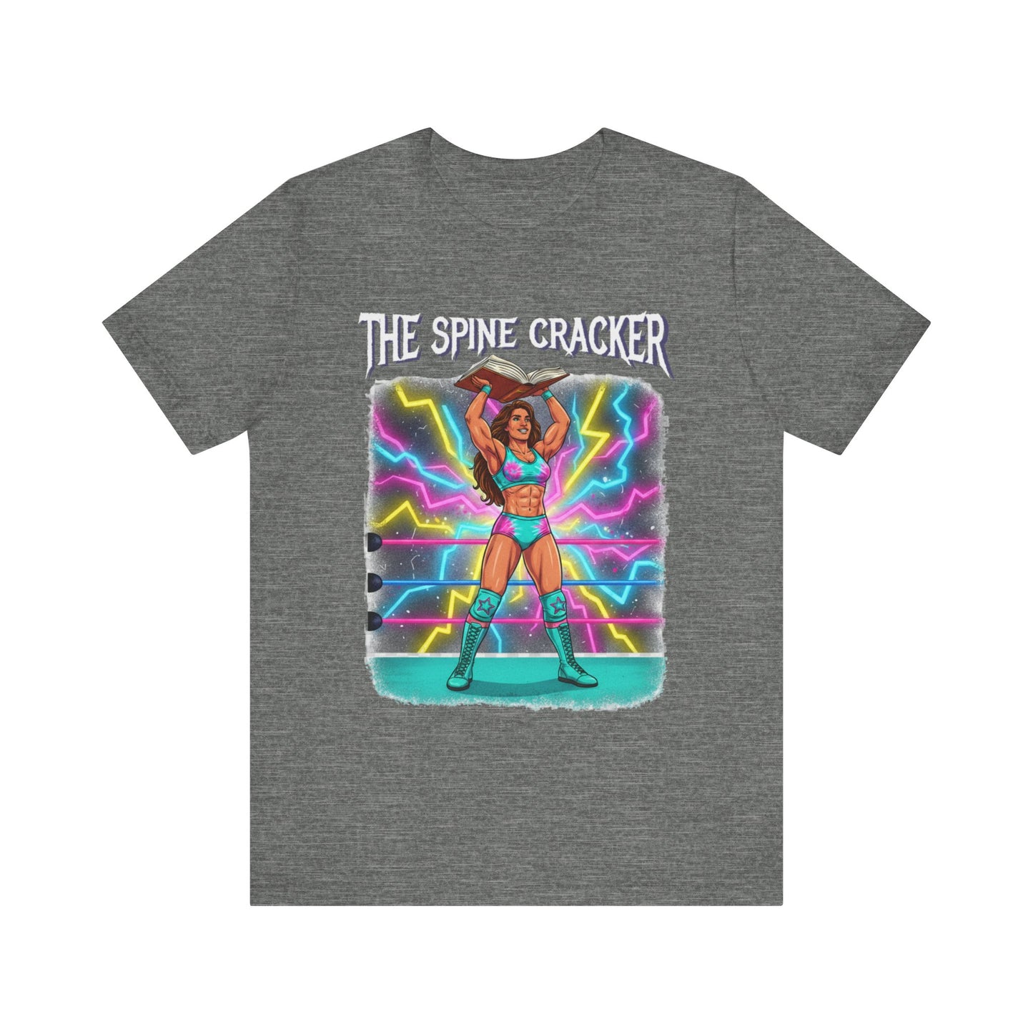 Funny Book Lover TShirt, Cute 90's Retro Wrestling Spine Cracker, Reading Lover Gift, Feminist Book Theme