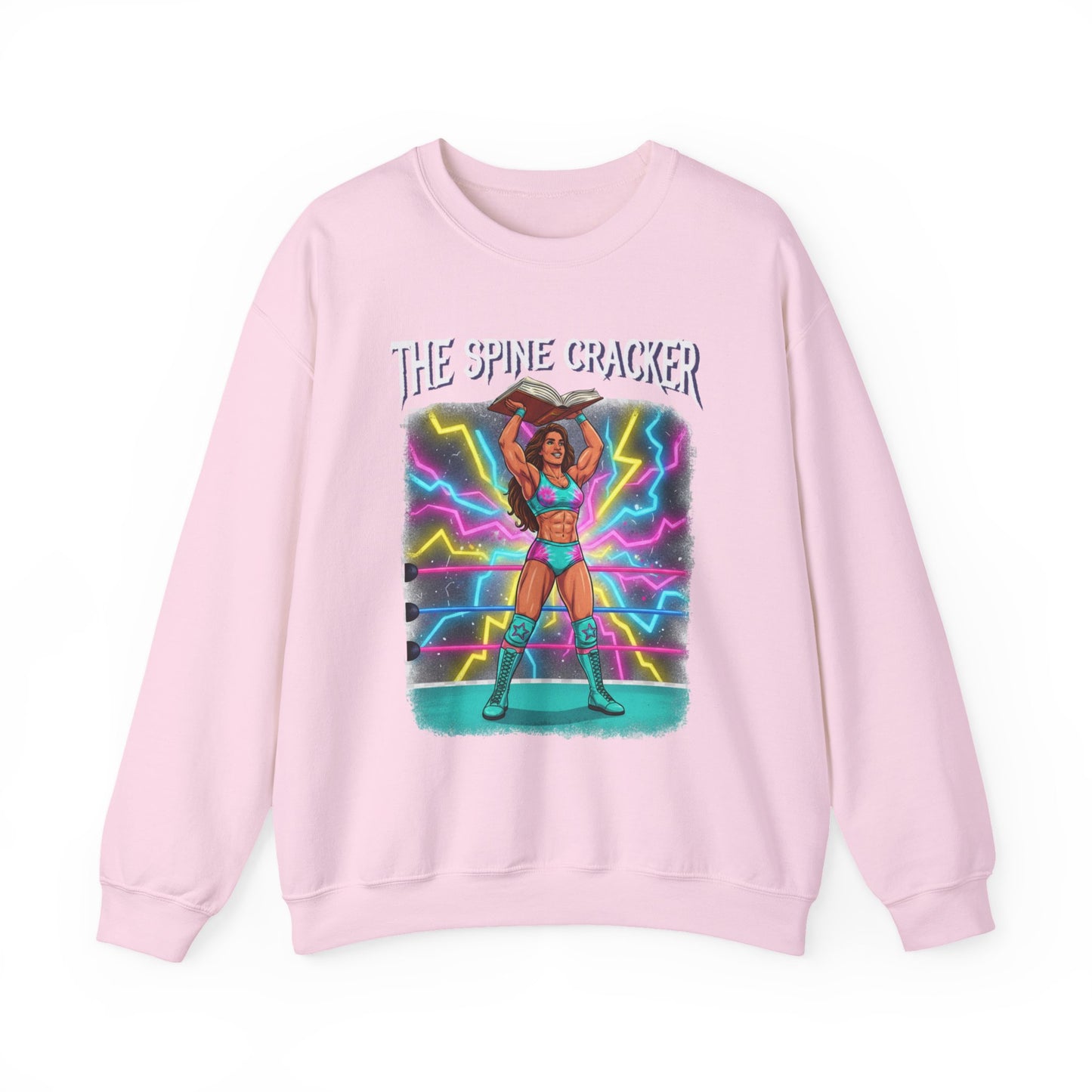 Funny Book Lover Sweatshirt, Cute 90's Retro Wrestling Spine Cracker, Reading Lover Gift, Feminist Book Theme