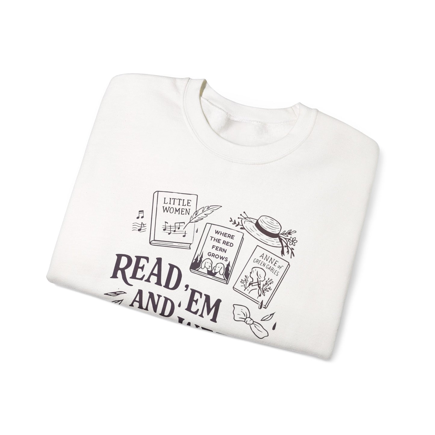 Bookish Doodle Collage Sweatshirt, Young Adult Lit Gift, Anne of Green Gables Shirt, Little Women Shirt, Sad Book Girl Top