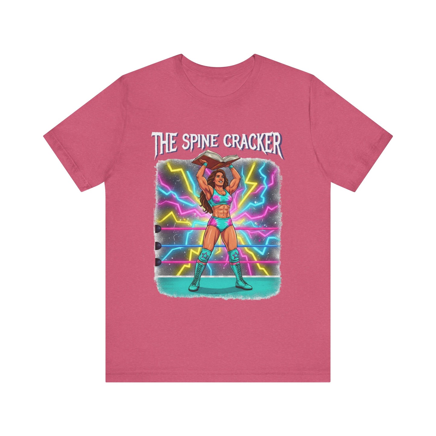 Funny Book Lover TShirt, Cute 90's Retro Wrestling Spine Cracker, Reading Lover Gift, Feminist Book Theme