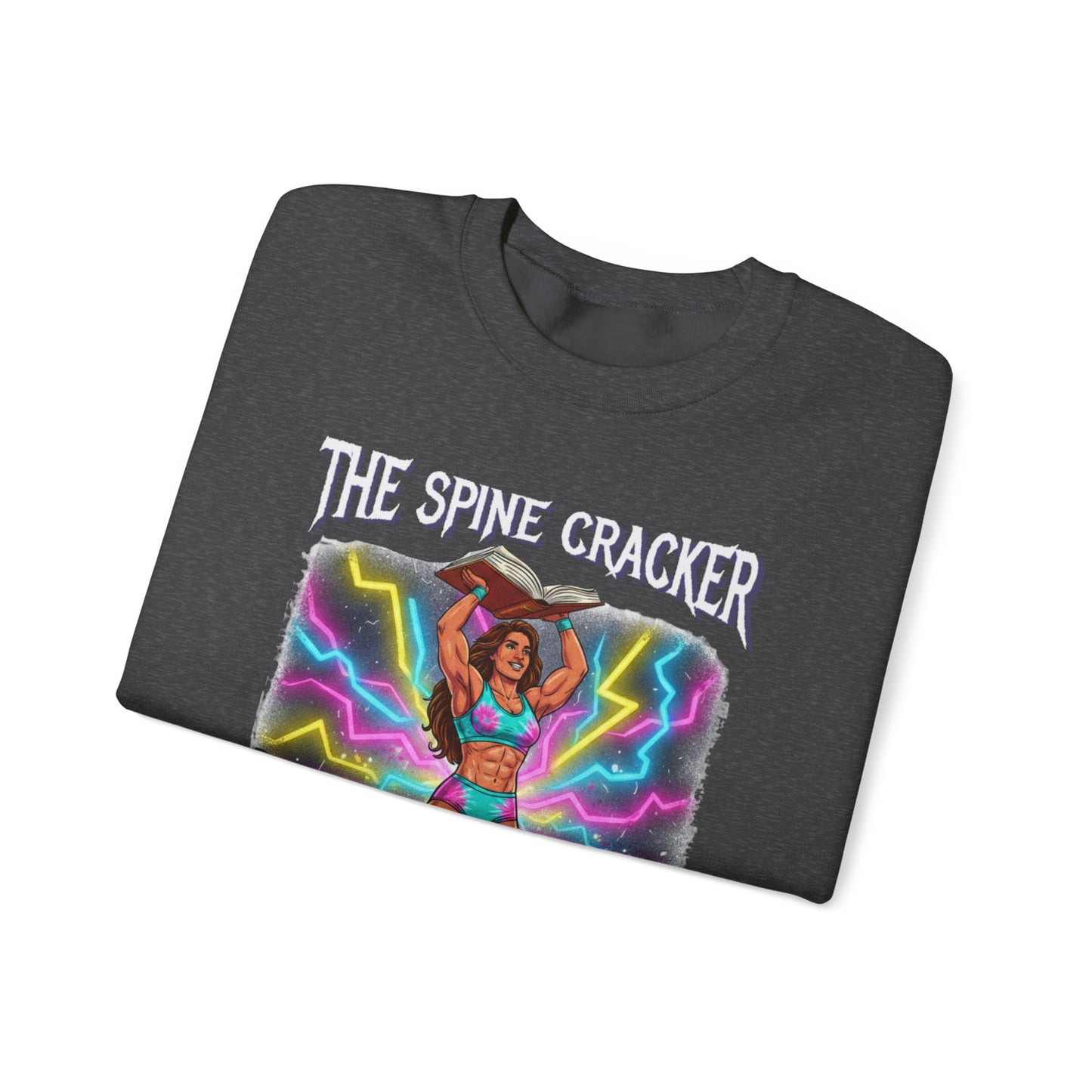 Funny Book Lover Sweatshirt, Cute 90's Retro Wrestling Spine Cracker, Reading Lover Gift, Feminist Book Theme