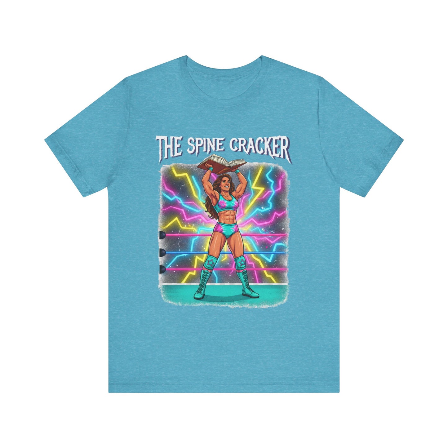 Funny Book Lover TShirt, Cute 90's Retro Wrestling Spine Cracker, Reading Lover Gift, Feminist Book Theme