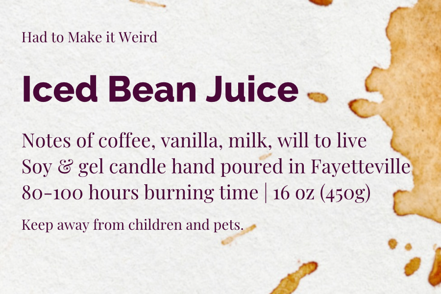 Iced Bean Juice | Coffee-Scented 16 oz Soy Candle with Ice Cube Gel Wax Top