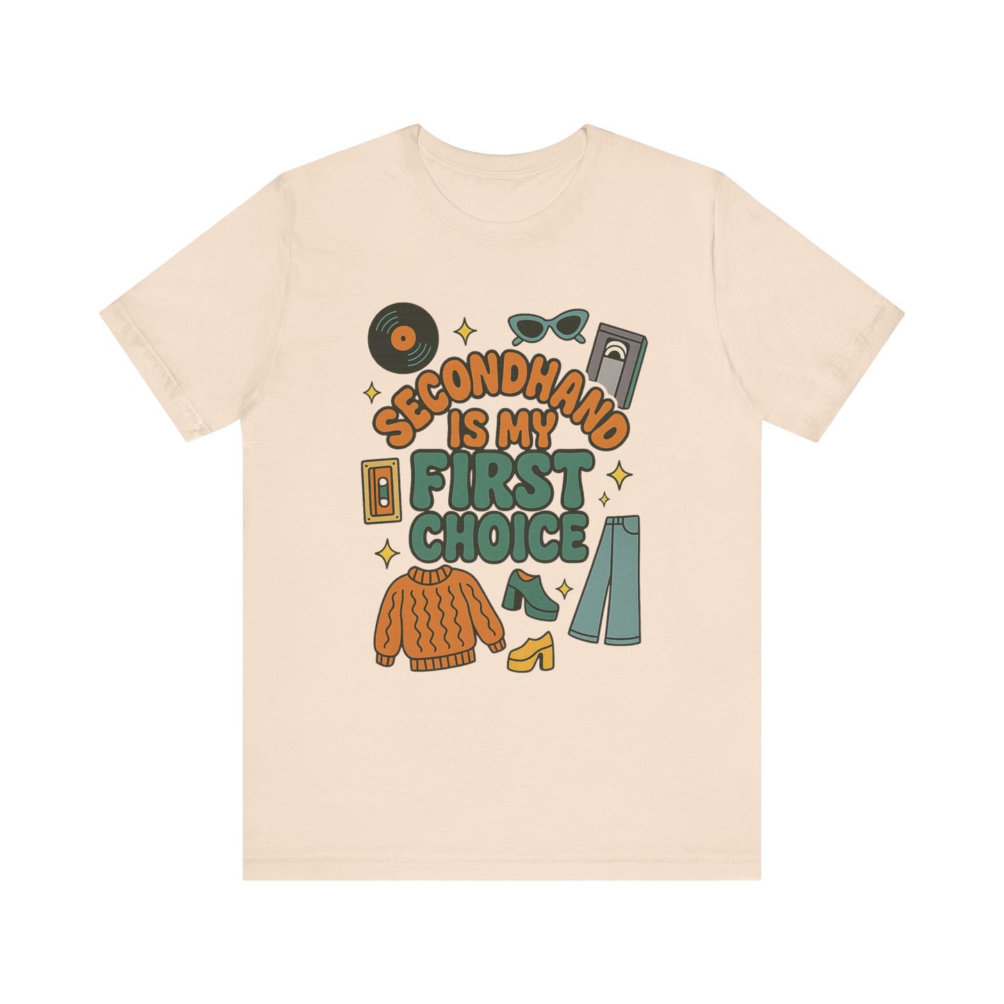 Thrift Shop Tee, Sustainable Fashion Shirt, Secondhand Store T-shirt, Charity Shop Top, Funny Unisex Jersey Short Sleeve Tee