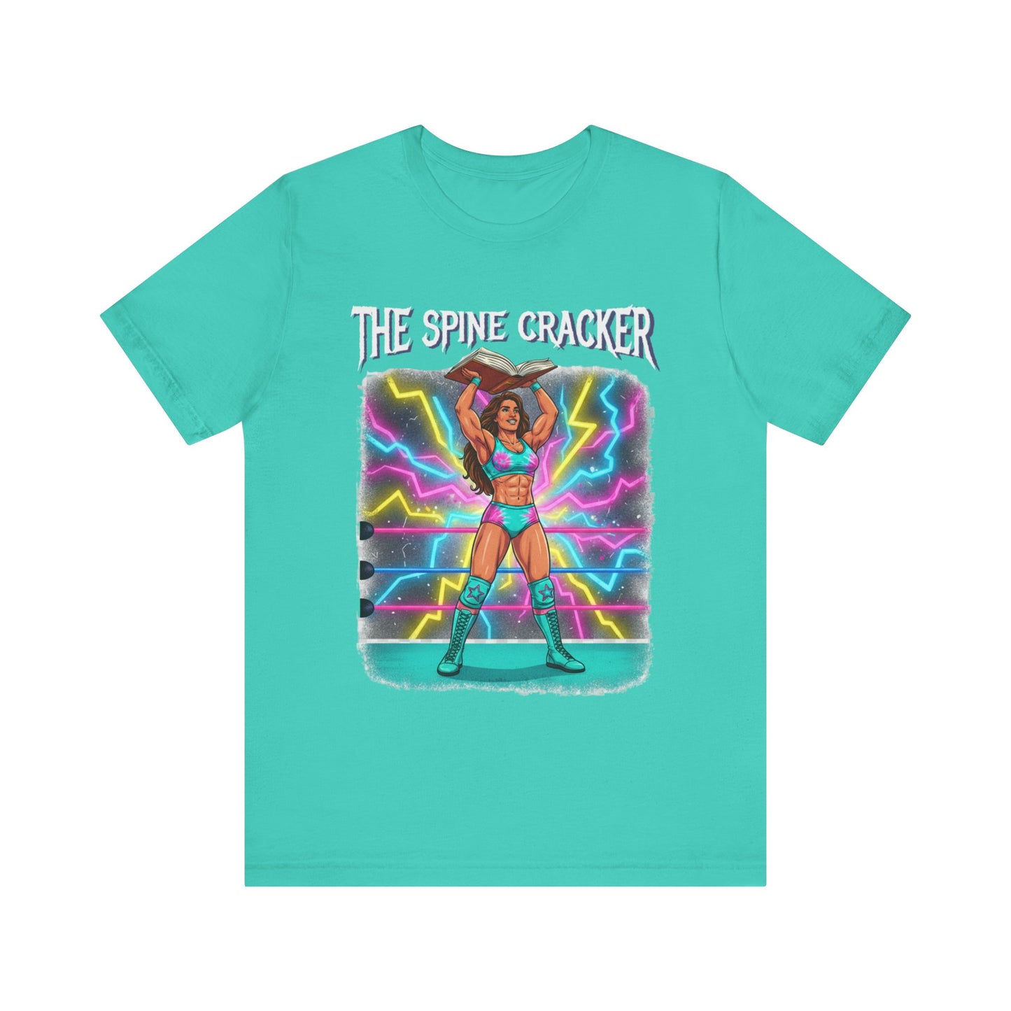 Funny Book Lover TShirt, Cute 90's Retro Wrestling Spine Cracker, Reading Lover Gift, Feminist Book Theme
