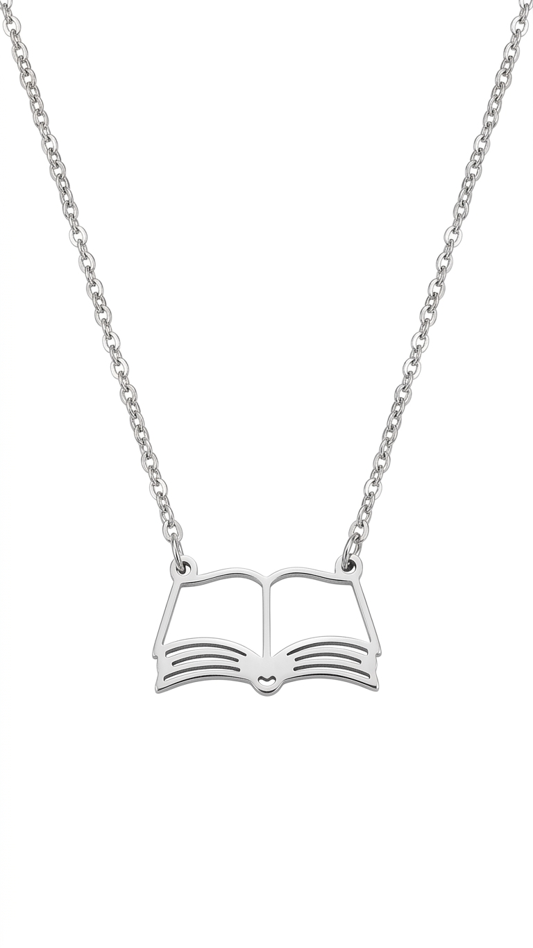 Open Book Pendant Necklace