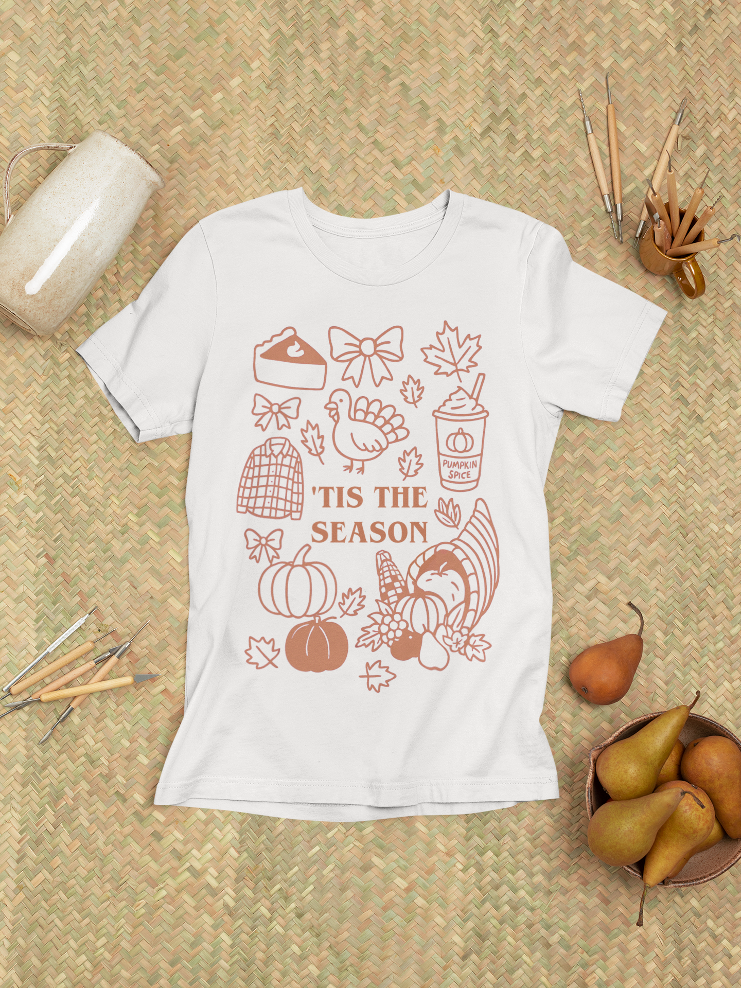 Autumn Doodle Collage Bella Canvas TShirt