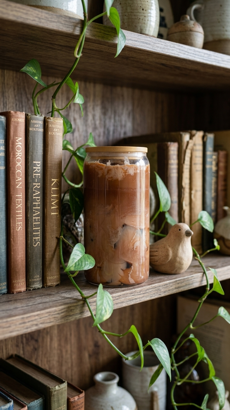 Iced Bean Juice | Coffee-Scented 16 oz Soy Candle with Ice Cube Gel Wax Top