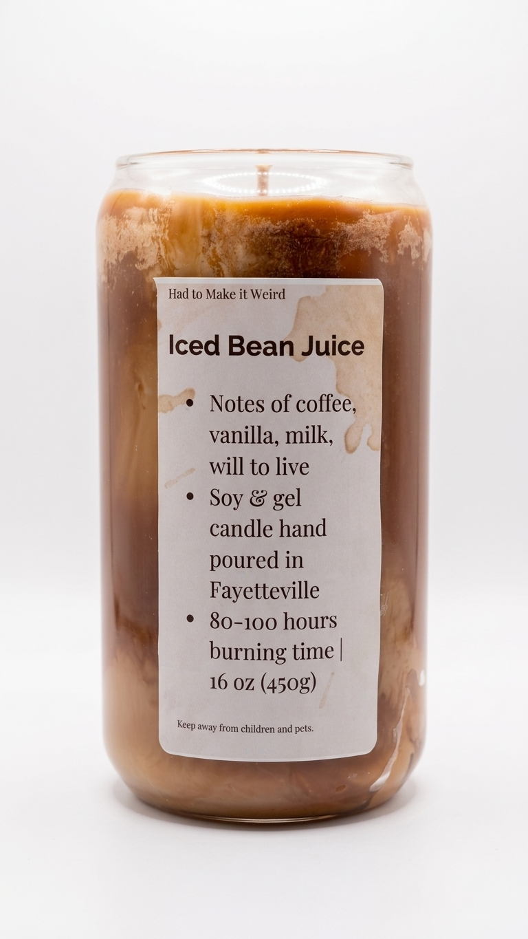 Iced Bean Juice | Coffee-Scented 16 oz Soy Candle with Ice Cube Gel Wax Top