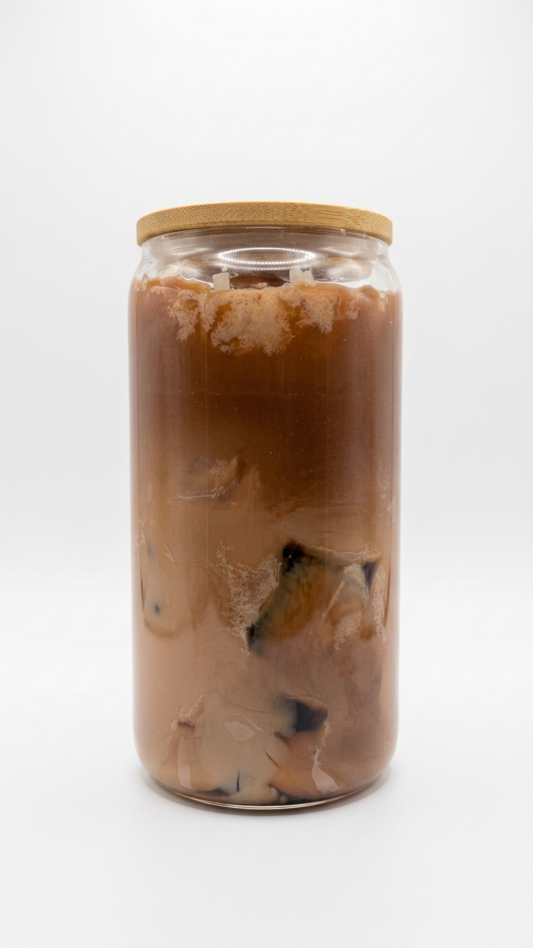 Iced Bean Juice | Coffee-Scented 16 oz Soy Candle with Ice Cube Gel Wax Top